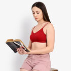 वीमेन सॉलिड ब्रा, मरून, small image number null